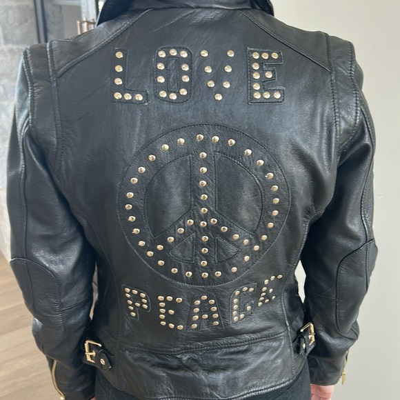 Mauritius cool leather jacket with light gold zipper. NWT - Picture 5 of 15